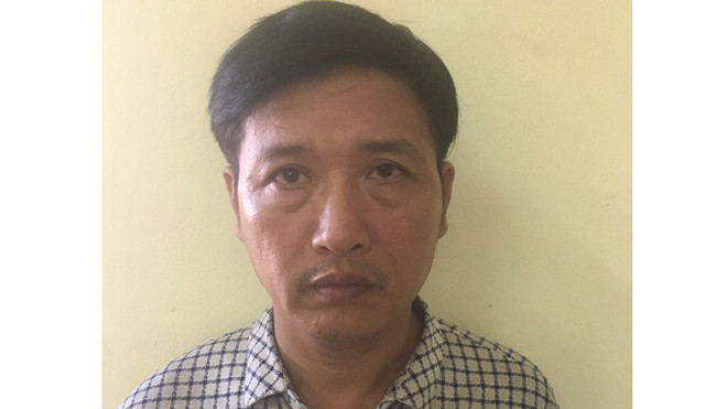 Đối tượng Trương Quang Bình tại cơ quan điều tra. 