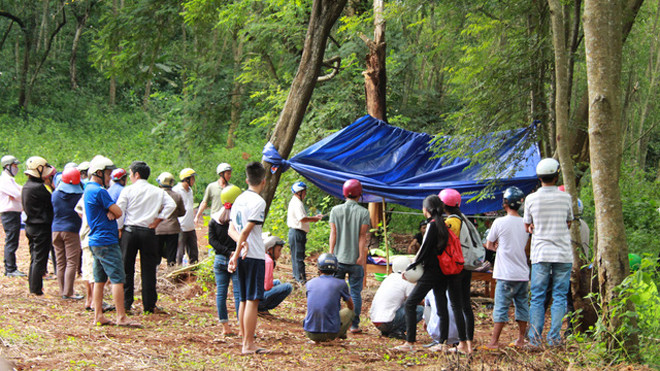 Khu vực phát hiện thi thể nhân viên bảo vệ