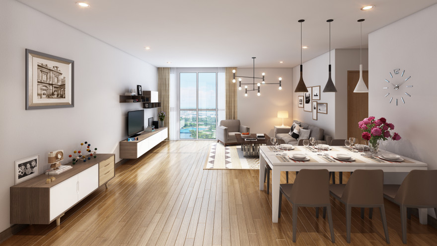 Các căn hộ của Hòa Phát Nguyễn Đức Cảnh có kiến trúc hiện đại, tràn ngập ánh sáng tự nhiên và không gian mở