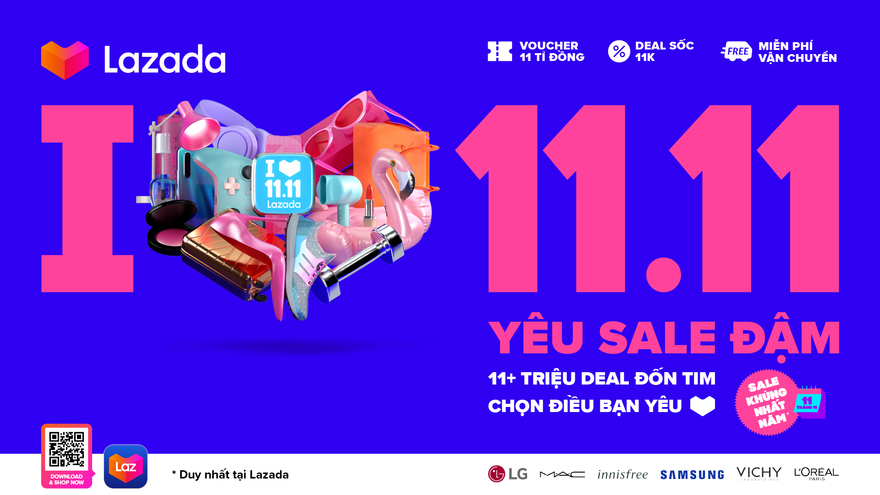 Tưng bừng 'Lễ hội mua sắm 11.11' cùng Lazada