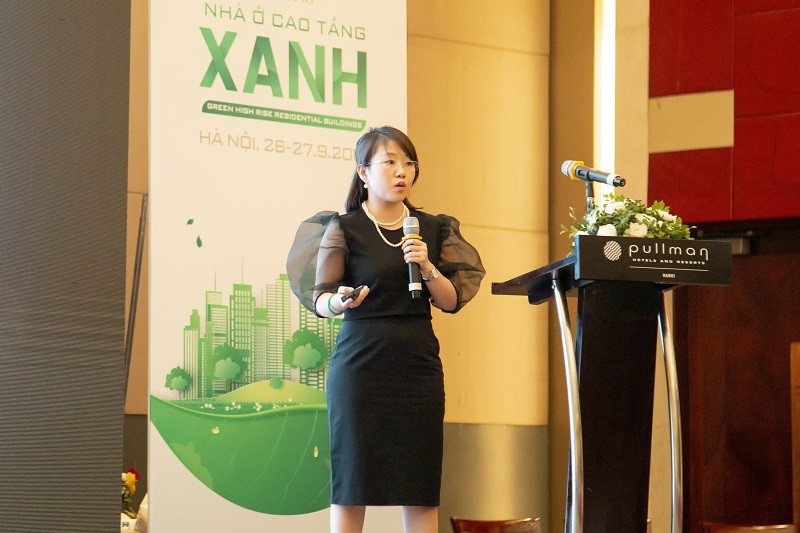 Bà Đỗ Ngọc Diệp – Quản lý Chương trình công trình xanh của IFC phát biểu tại sự kiện