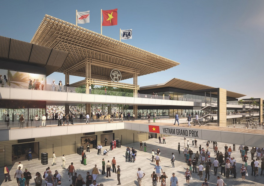 Các hạng mục của đường đua F1 Hà Nội đang được gấp rút hoàn thiện đúng tiến độ, trong đó tòa nhà điều hành trung tâm – hạng mục quan trọng nhất của đường đua đã được cất nóc.