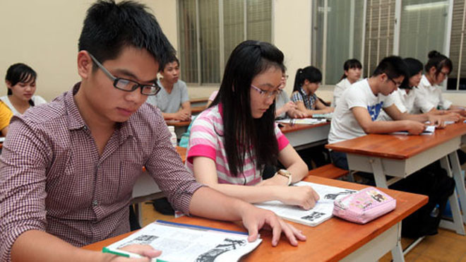  Giờ học tiếng Anh tại một trường ĐH ở TP.HCM chiều 9.10 - Ảnh: Đào Ngọc Thạch (Thanh Niên) 