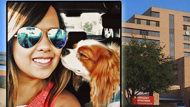 Nina Phạm đang được điều trị tại Bệnh viện Presbyterian Dallas. Ảnh: WFAA.