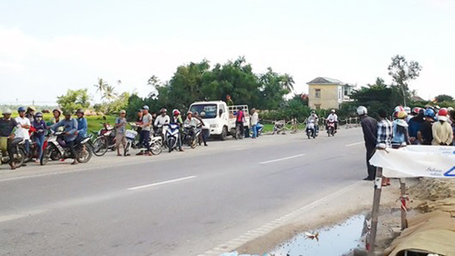 Hiện trường nơi xảy ra vụ tai nạn. 