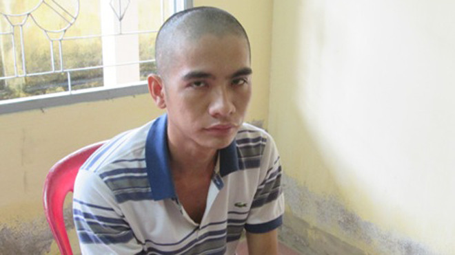 Đối tượng Phụng tại cơ quan công an 