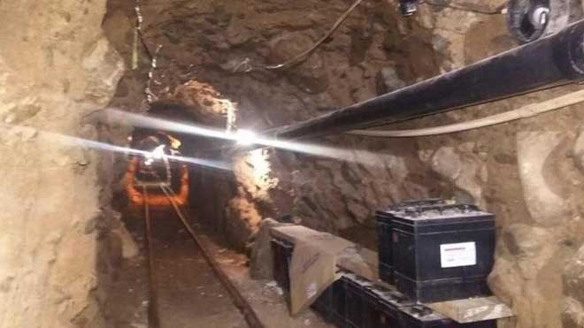 Đường hầm nối từ Tijuana, bang Baja California đến Otay Mesa thuộc thành phố San Diego, bang California.(Nguồn: AP)