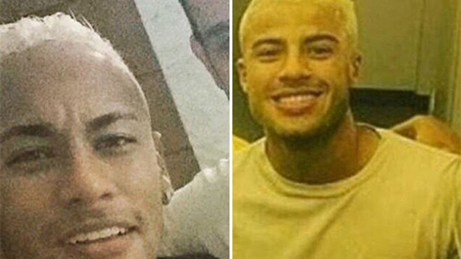Neymar và Rafinha khoe tóc mới.