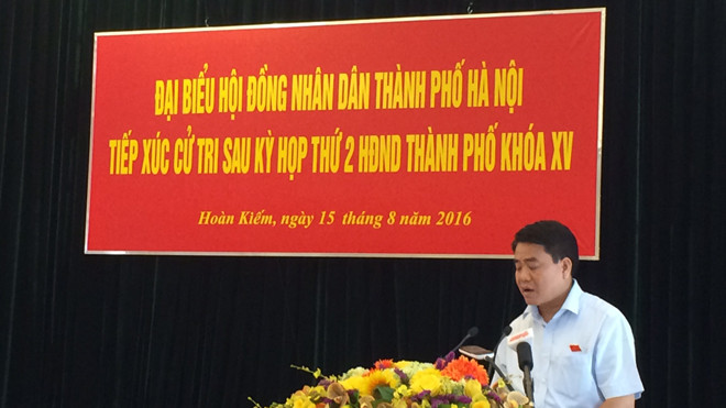 Chủ tịch UBND TP Hà Nội tại buổi tiếp xúc cử tri sáng 15/8