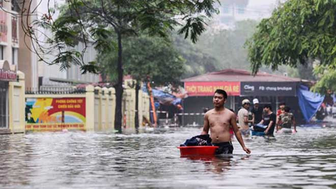 Hà Nội và khu vực đồng bằng cảnh báo bị ngập úng trong đợt mưa sắp tới. Ảnh: Thế Sơn.
