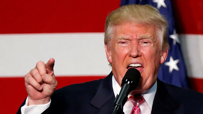 Ứng viên tranh cử tổng thống Mỹ đảng Cộng hòa Donald Trump. Ảnh: Reuters