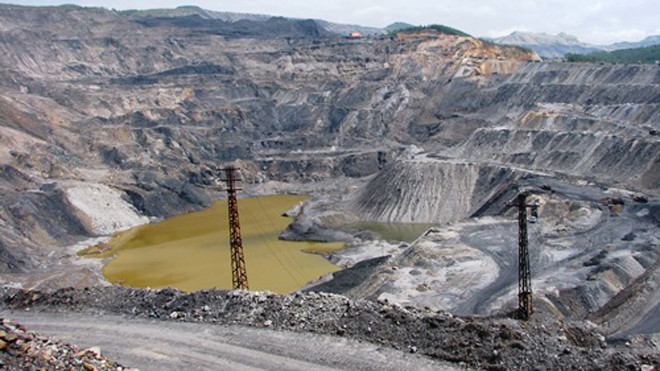 Khai trường của Công ty cổ phần than Núi Béo nơi công nhân Giang gặp nạn. Ảnh: Minh Cương.