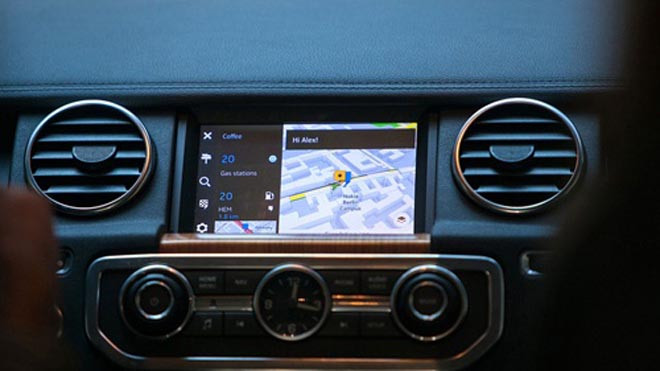 Một chiếc ôtô dùng phần mềm HERE của Nokia. Ảnh: Bloomberg