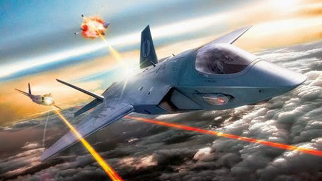 Mô phỏng chiến đấu cơ trang bị vũ khí laser. Ảnh: Military-today