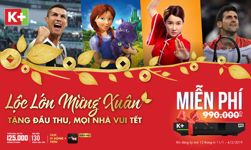 Truyền hình K+ tặng đầu thu miễn phí xem Asian Cup