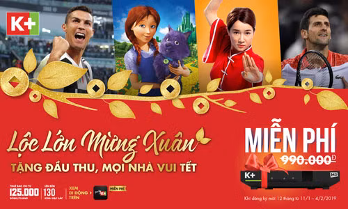 Truyền hình K+ tặng đầu thu miễn phí xem Asian Cup