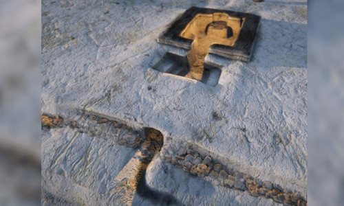 Công trình được tạc vào đá vôi, mang vẻ ngoài của một ngôi mộ cổ kỳ bí - ảnh do nhóm nghiên cứu cung cấp