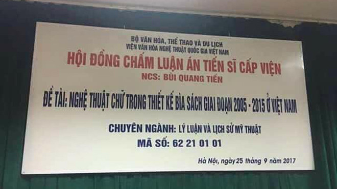 Bức ảnh gây "bão" mấy ngày qua trên các trang mạng xã hội về tên luận án tiến sĩ. 