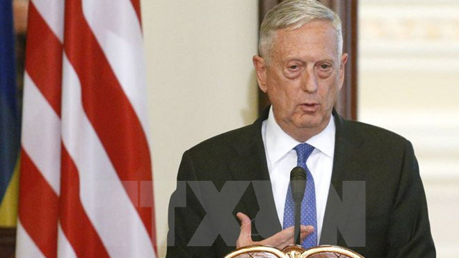 Bộ trưởng Quốc phòng Mỹ James Mattis. (Nguồn: AFP/TTXVN)