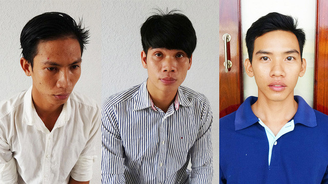 Các đối tượng bị tạm giữ tại cơ quan điều tra TP Tân An