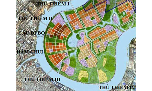Theo quy hoạch sẽ có 5 cây cầu và một hầm chui nối trung tâm và các quận khác với khu đô thị mới Thủ Thiêm (quận 2). 