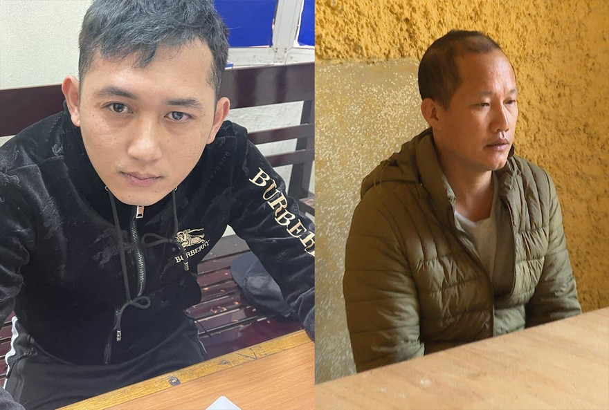 Hai đối tượng bị bắt là Quang (trái) và Hùng