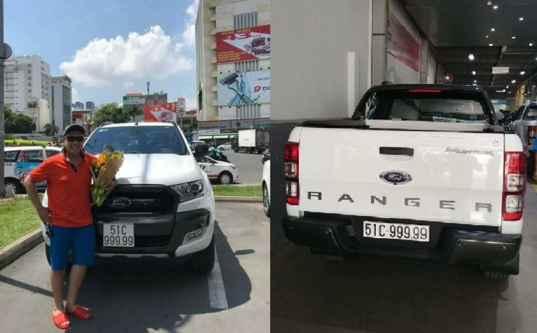 Chủ nhân Ford Ranger bấm được biển số siêu khủng 'ngũ quý 9'