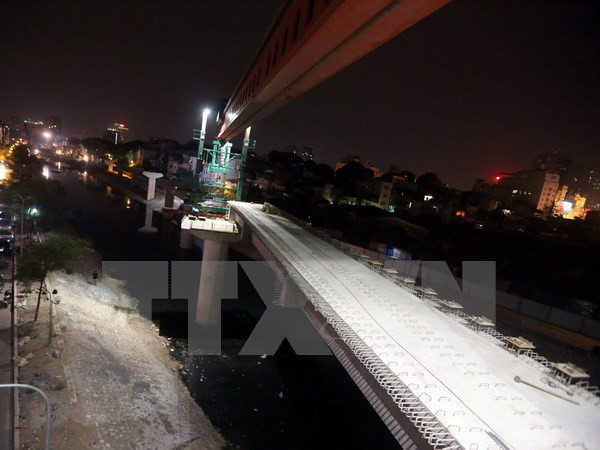 Dự án đường sắt đô thị Cát Linh - Hà Đông. Ảnh: Huy Hùng/TTXVN