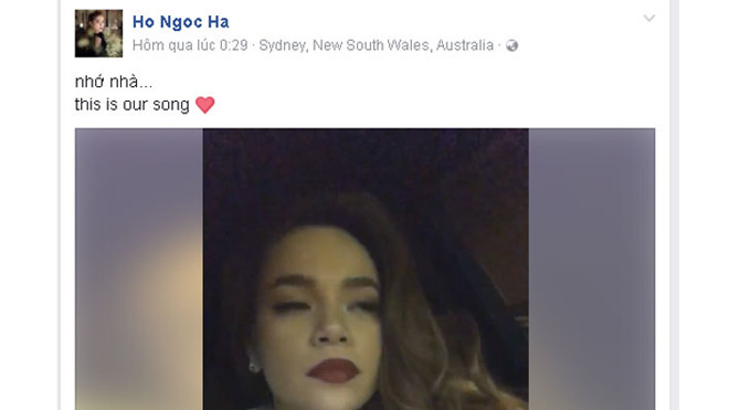 Hồ Hà livestream thể hiện sự nhớ nhà.