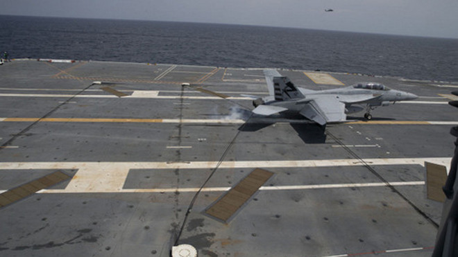 Hệ thống AAG trên tàu USS Gerald R. Ford. Ảnh: Hải quân Mỹ.