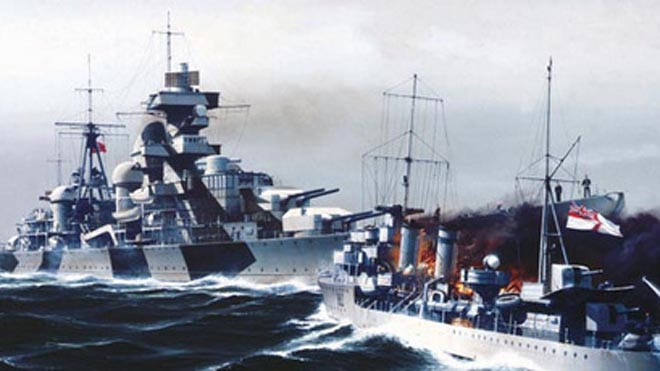 Tàu Đô đốc Hipper của Đức có lượng giãn nước gấp 11 lần HMS Glowworm. Ảnh: Wikipedia.