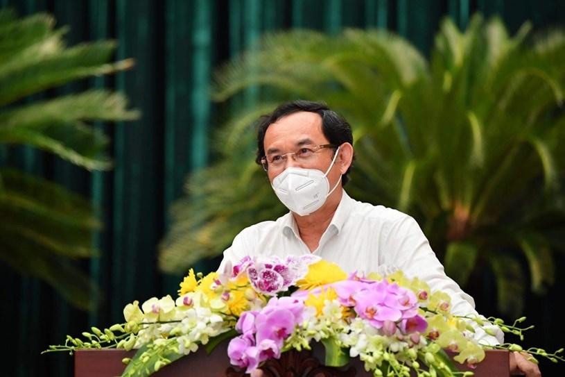 Bí thư Thành ủy TPHCM Nguyễn Văn Nên phát biểu tại lễ tuyên dương