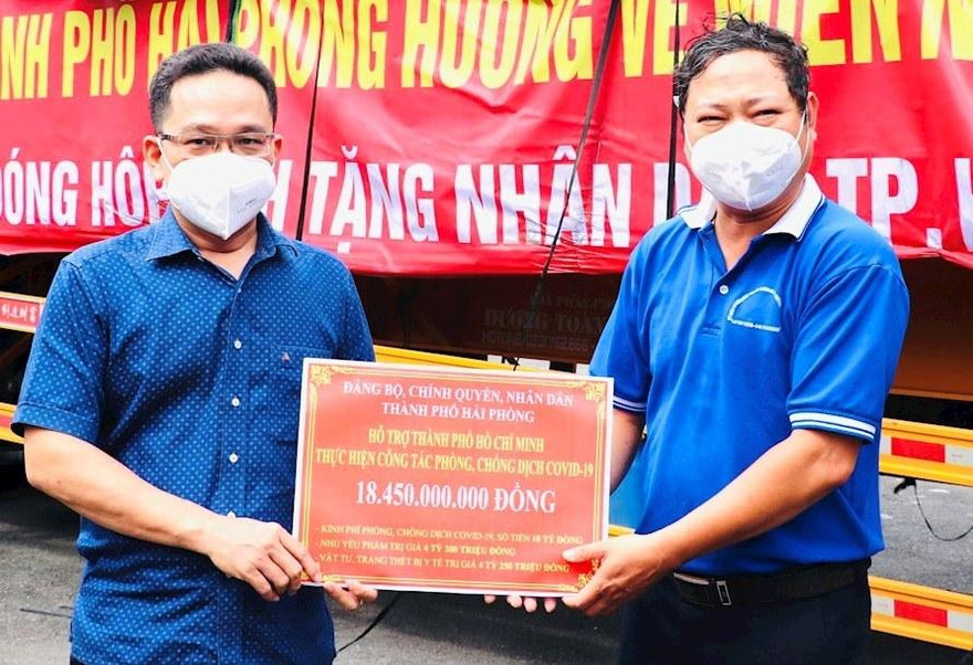 Hải Phòng hỗ trợ TPHCM hơn 18 tỉ đồng chống dịch COVID-19 