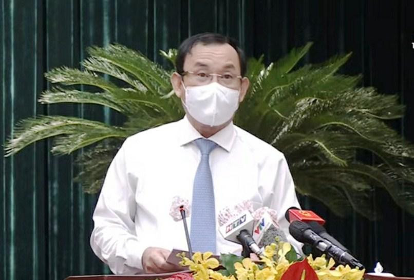 Bí thư Thành uỷ TPHCM Nguyễn Văn Nên phát biểu tại phiên khai mạc kỳ họp thứ 4 HĐND TPHCM