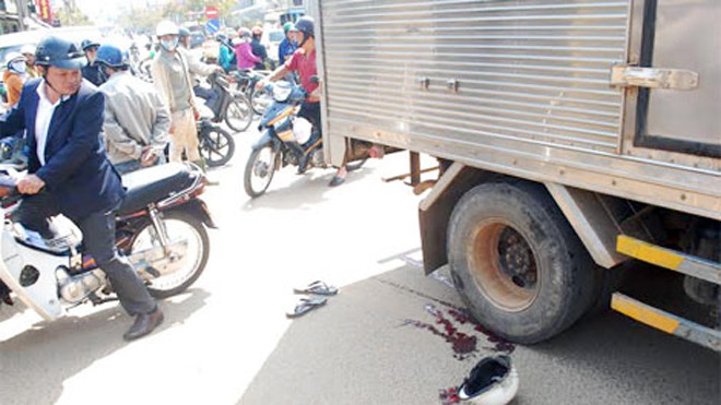 Hiện trường vụ tai nạn.