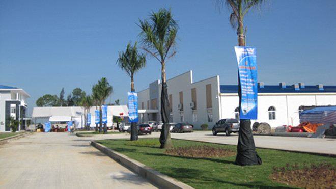 Nhà máy sản xuất hàng may sẵn và trang phục, nơi đang có khoảng 200 công nhân bị ngộ độc. Ảnh: Sukien20.