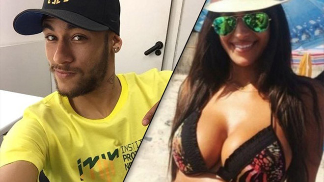 Neymar (trái) và Elisabeth Martinez