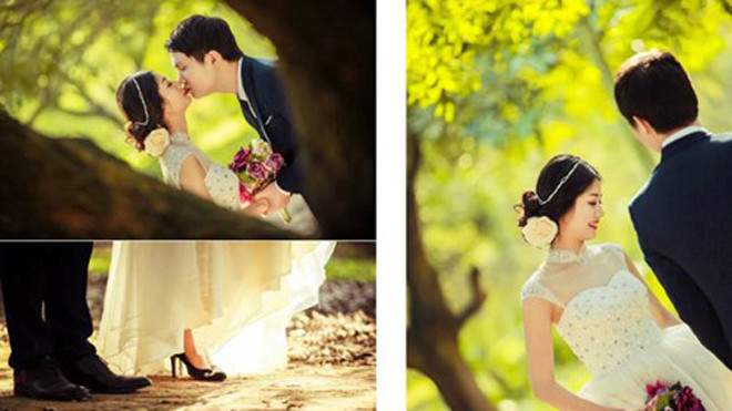 Thời tiết Hà Nội đang rất ủng hộ cho các cặp đội chụp ảnh cưới.