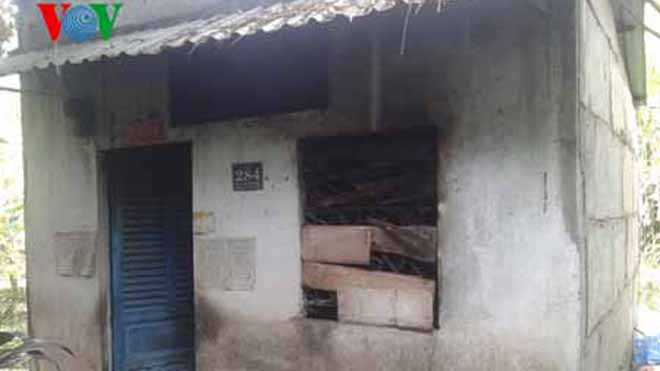 Căn nhà nhỏ nơi bà lão sinh sống.