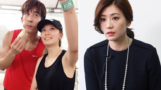 Giả Tịnh Văn và Tu Kiệt Khải. Bên phải: Hình ảnh gần đây của diễn viên 41 tuổi.