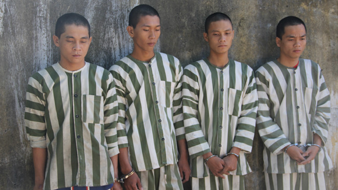 4 nghi can tại cơ quan điều tra. Ảnh CA cung cấp. 