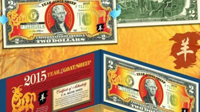 Tờ 2 USD in hình dê đang có giá lên tới 500.000 đồng.