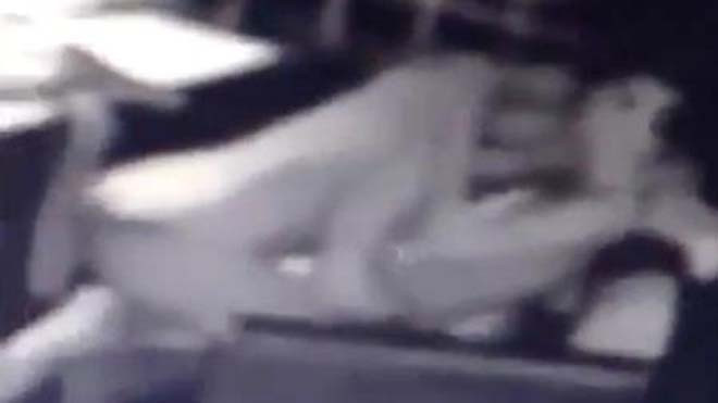 Cảnh cặp đôi đang "yêu" được chiếc camera của quán cà phê ghi lại.