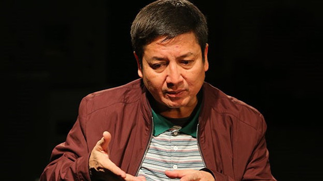 Chí Trung cho biết sân khấu từng sống đời sống thực vật, do vậy muốn tồn tại phải vật lộn. Ảnh: Quỳnh Trang.