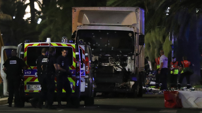 Chiếc xe tải gây ra vụ khủng bố đẫm máu. (Nguồn: Getty)