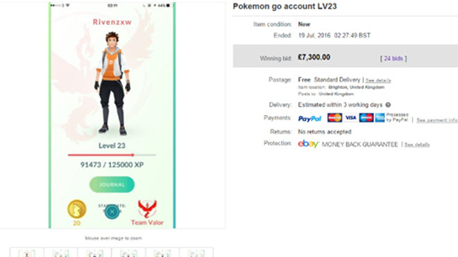 Một tài khoản level 23 được đấu giá lên tới hơn 9.000 USD.