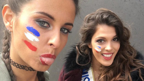 Tuyển Pháp được bộ đôi hoa hậu cổ vũ