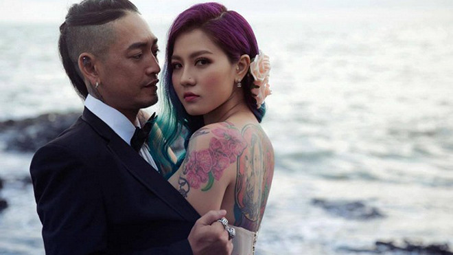 Cô dâu chú rể sở hữu những hình xăm “khủng” trên cơ thể.