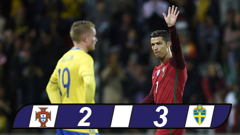 Bồ Đào Nha thua ngược Thụy Điển, Ronaldo bẽ mặt tại quê nhà