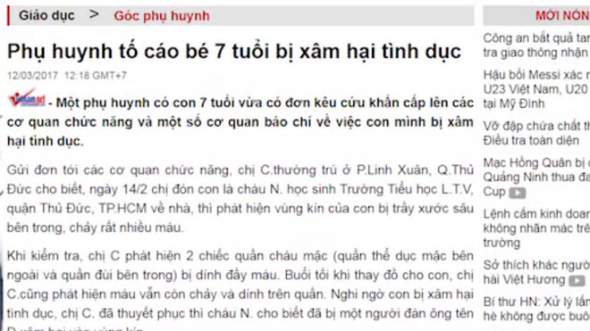 Sau tiết học này, trẻ có thể tránh được nguy cơ bị xâm hại tình dục